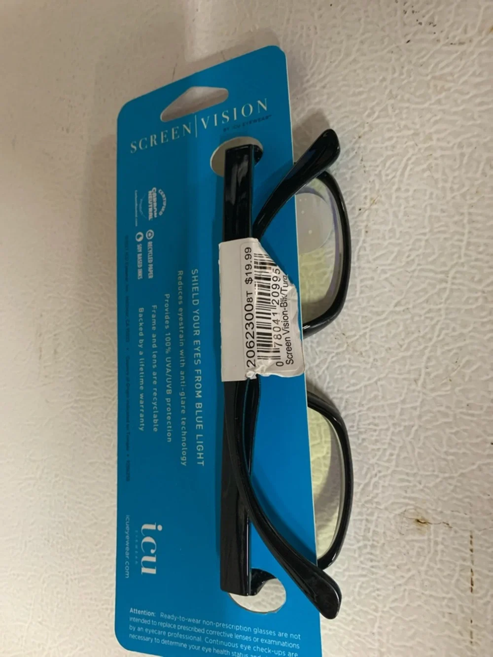 Blue Light Filtering Reading Glasses - Black Frame, +3.00